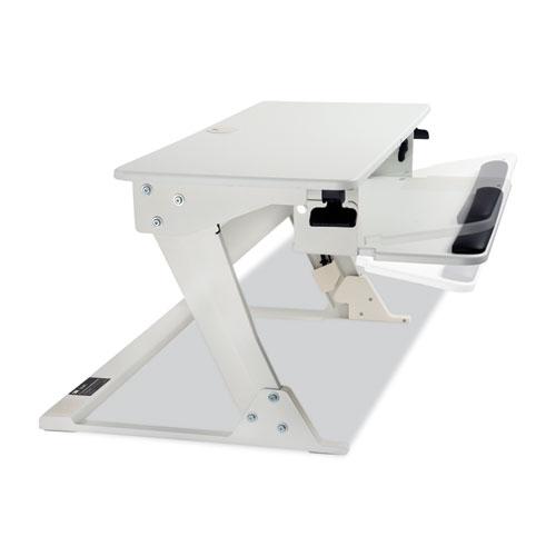 Precision Standing Desk, 35.4" x 23.2" x 6.2" to 20", White. Picture 4