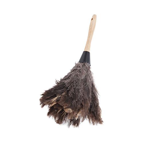 Professional Ostrich Feather Duster, Gray, 14" Length, 6" Handle. Picture 1