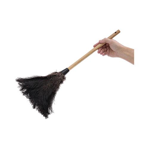 Professional Ostrich Feather Duster, 10" Handle. Picture 6