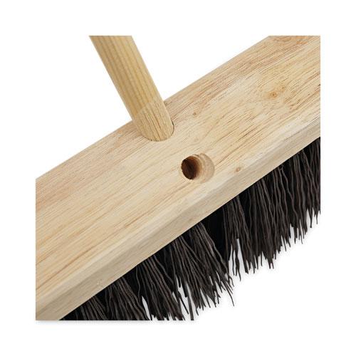 Tapered End Broom Handle, Lacquered Pine, 1.13" dia x 60", Natural. Picture 4
