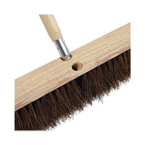 Metal Tip Threaded Hardwood Broom Handle, 1.13" dia x 60", Natural. Picture 4
