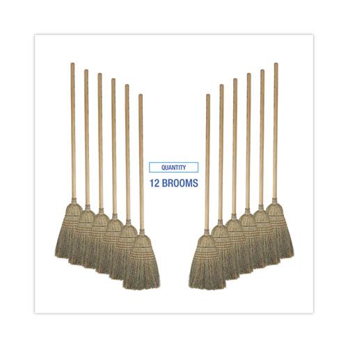 Warehouse Broom, Corn Fiber Bristles, 56" Overall Length, Natural, 12/Carton. Picture 6