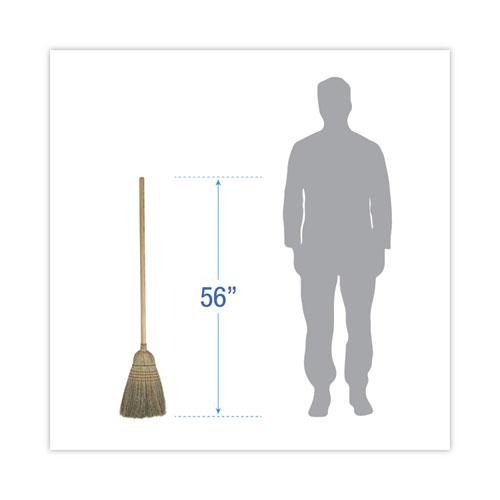 Warehouse Broom, Corn Fiber Bristles, 56" Overall Length, Natural. Picture 2