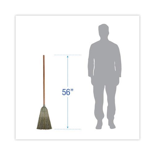 Warehouse Broom, Yucca Corn Fiber Bristles, 56" Overalll Length, Natural, 12/Carton. Picture 2