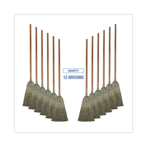 Warehouse Broom, Yucca Corn Fiber Bristles, 56" Overalll Length, Natural, 12/Carton. Picture 6