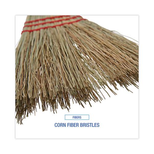Corn Fiber Lobby/Toy Broom, Corn Fiber Bristles, 39" Overall Length, Red, 12/Carton. Picture 4
