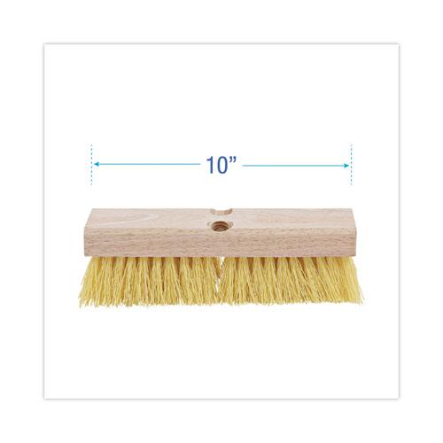 Deck Brush Head, 2" Cream Polypropylene Bristles, 10" Brush. Picture 2