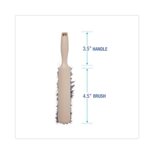 Counter Brush, Gray Flagged Polypropylene Bristles, 4.5" Brush, 3.5" Tan Plastic Handle. Picture 2
