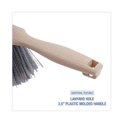Counter Brush, Gray Flagged Polypropylene Bristles, 4.5" Brush, 3.5" Tan Plastic Handle. Picture 3