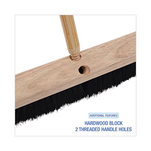 Floor Brush Head, 2.5" Black Tampico Fiber Bristles, 18" Brush. Picture 3