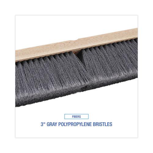 Floor Brush Head, 3" Gray Flagged Polypropylene Bristles, 18" Brush. Picture 4