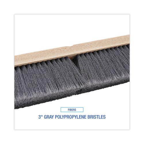 Floor Brush Head, 3" Gray Flagged Polypropylene Bristles, 24" Brush. Picture 4
