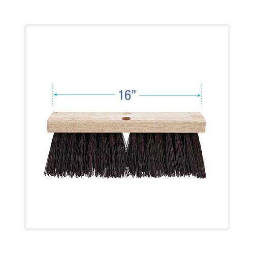 Street Broom Head, 6.25" Brown Polypropylene Bristles, 16" Brush. Picture 2