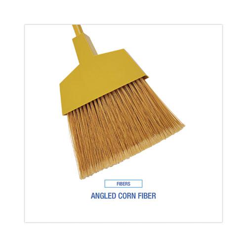 Corn Fiber Angled-Head Lobby Brooms, 55" Handle, Yellow, 12/Carton. Picture 4