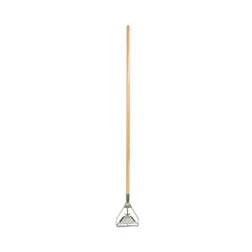 Quick Change Metal Head Mop Handle for No. 20 and Up Heads, 62" Wood Handle. Picture 2