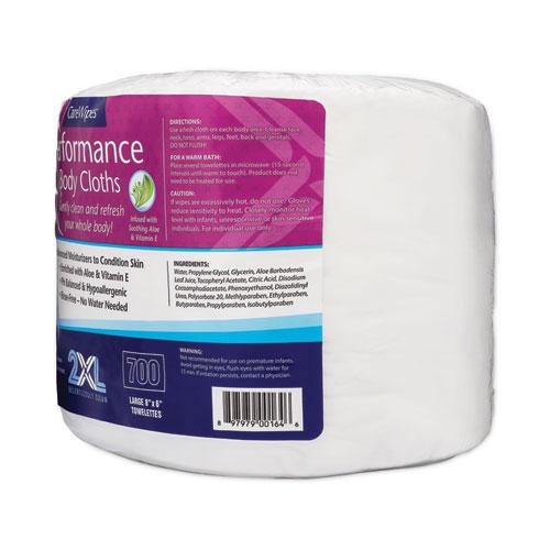 Performance Body Cloths, 1-Ply, 6 x 8, Unscented, White, 700/Pack, 2 Packs/Carton. Picture 2