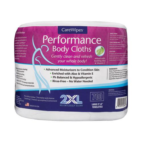 Performance Body Cloths, 1-Ply, 6 x 8, Unscented, White, 700/Pack, 2 Packs/Carton. Picture 1