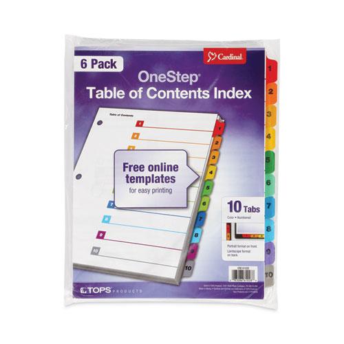 OneStep Printable Table of Contents and Dividers, 10-Tab, 1 to 10, 11 x 8.5, White, 6 Sets. Picture 2
