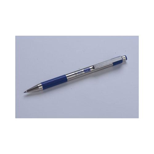 F-301 Ballpoint Pen, Retractable, Fine 0.7 mm, Blue Ink, Stainless Steel/Blue Barrel. Picture 4