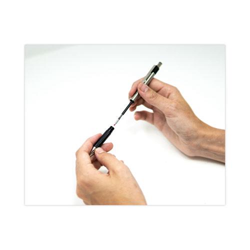 F-301 Ballpoint Pen, Retractable, Fine 0.7 mm, Blue Ink, Stainless Steel/Blue Barrel. Picture 3