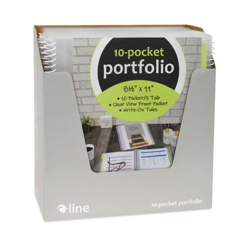 10-Pocket Poly Portfolio with Write-On Tabs, 8.5 x 11, Clear/Clear. Picture 5
