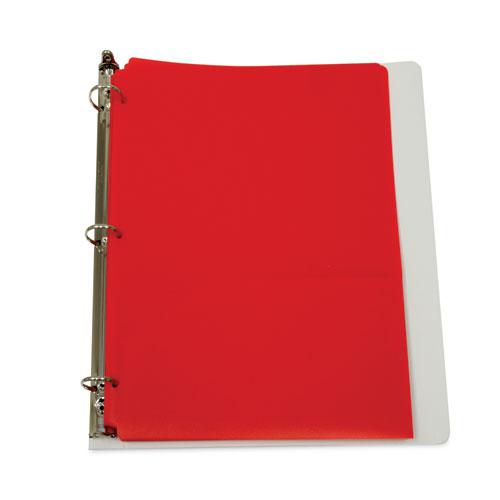 Two-Pocket Heavyweight Poly Portfolio Folder, 3-Hole Punch, 11 x 8.5, Red, 25/Box. Picture 3