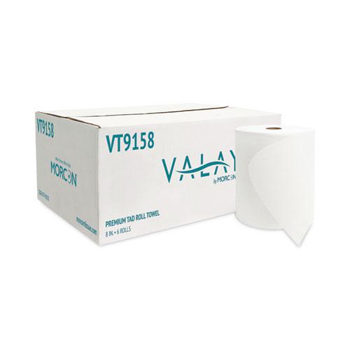 Valay Universal TAD Roll Towels, 1-Ply, 8 x 600 ft, White, 6 Rolls/Carton. Picture 2