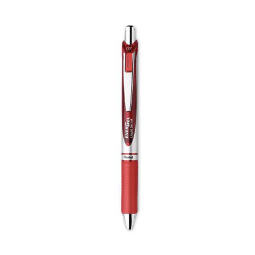 EnerGel RTX Gel Pen, Retractable, Medium 0.7 mm, Red Ink, Red/Gray Barrel, 3/Pack. Picture 1