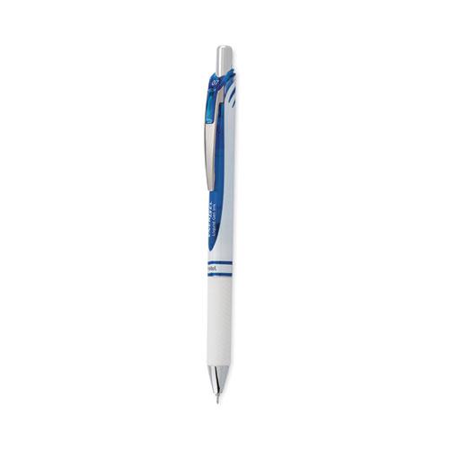 EnerGel Pearl Gel Pen, Retractable, Medium 0.7 mm, Blue Ink, White/Blue Barrel, Dozen. Picture 1