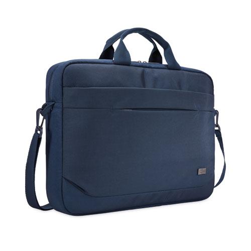 Advantage Laptop Attache, Fits Devices Up to 14", Polyester, 14.6 x 2.8 x 13, Dark Blue. Picture 2