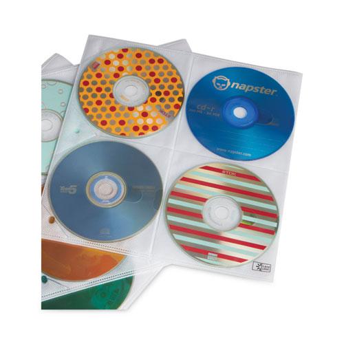 Two-Sided CD Storage Sleeves for Ring Binder, 8 Disc Capacity, Clear, 25 Sleeves. Picture 2