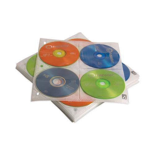 Two-Sided CD Storage Sleeves for Ring Binder, 8 Disc Capacity, Clear, 25 Sleeves. The main picture.