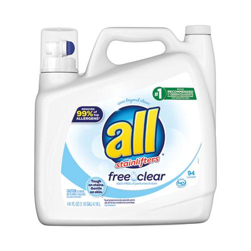 Ultra Free Clear Liquid Detergent, Unscented, 141 oz Bottle, 4/Carton. Picture 1