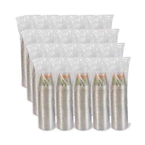 Bare Eco-Forward RPET Cold Cups, ProPlanet Seal, 9 oz, Leaf Design, Clear/Green/Orange, 1,000/Carton. Picture 5