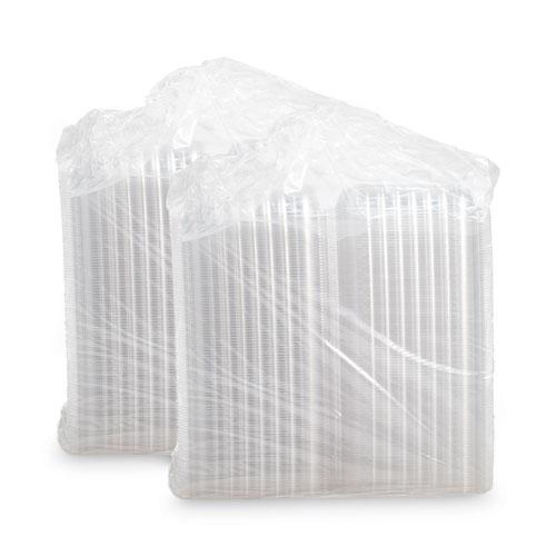 ClearSeal Hinged-Lid Plastic Containers, 9.3 x 8.8 x 3, Clear, Plastic, 100/Bag, 2 Bags/Carton. Picture 5