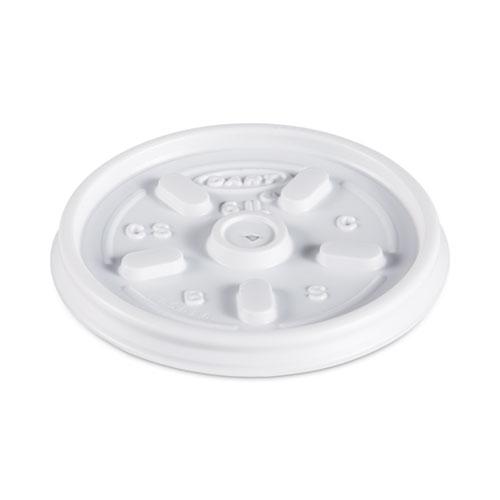 Plastic Lids for Foam Containers, Vented, Fits 3.5-6 oz, White, 100/Pack, 10 Packs/Carton. Picture 2