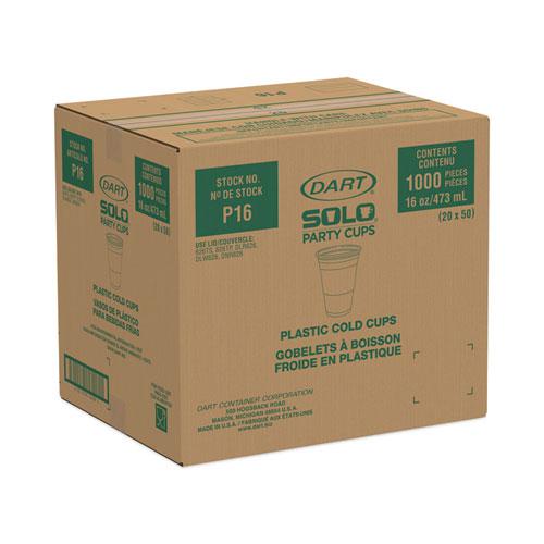 SOLO Party Plastic Cold Drink Cups, 16 oz, 50/Sleeve, 20 Sleeves/Carton. Picture 3