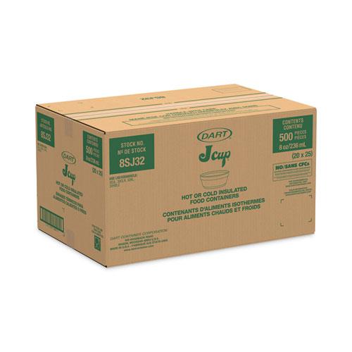 Foam Container, Squat, 8 oz, 4.63" Diameter x 1.13"h, White, 500/Carton. Picture 4