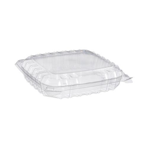 ClearSeal Hinged-Lid Plastic Containers, 8.31 x 8.31 x 2, Clear, Plastic, 125/Bag, 2 Bags/Carton. Picture 2