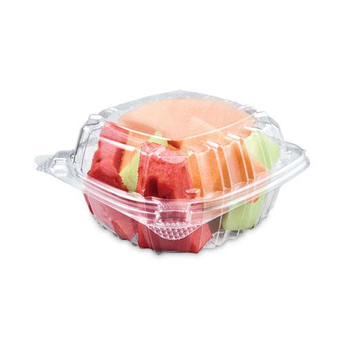 ClearSeal Hinged-Lid Plastic Containers, Sandwich Container, 13.8 oz, 5.4 x 5.3 x 2.6, Clear, Plastic, 500/Carton. Picture 5