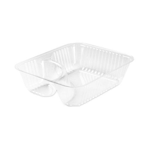 ClearPac Small Nacho Tray, 2-Compartments, 5 x 6 x 1.5, Clear, 125/Bag, 2 Bags/Carton. Picture 2