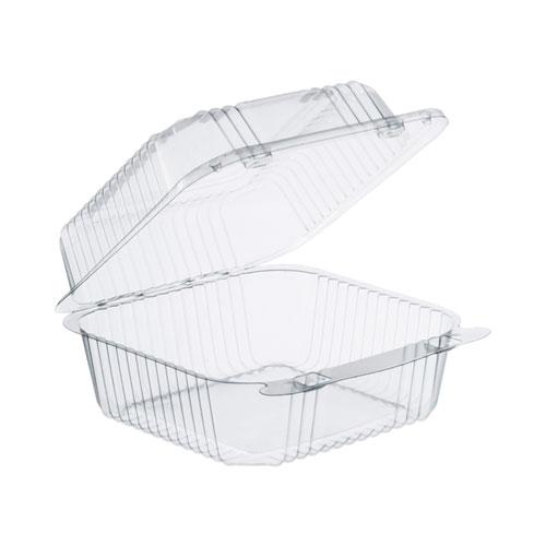 StayLock Clear Hinged Lid Containers, 6.5 x 6.1 x 3, Clear, Plastic, 125/Pack, 4 Packs/Carton. Picture 2
