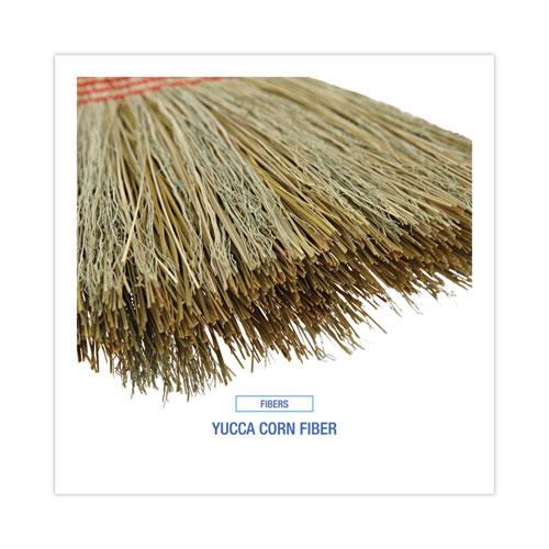 Parlor Broom, Yucca/Corn Fiber Bristles, 56" Overall Length, Natural, 12/Carton. Picture 4