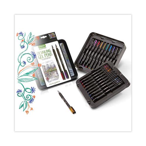 Detailing Gel Pen, Stick, Medium 1 mm, Assorted Ink Colors, Black Barrel, 20/Pack. Picture 4