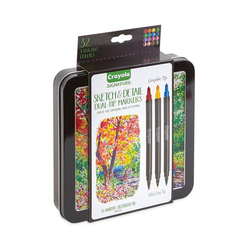 Sketch and Detail Dual Ended Markers, Extra-Fine/Fine Bullet Tips, Assorted Colors, 16/Set. Picture 11