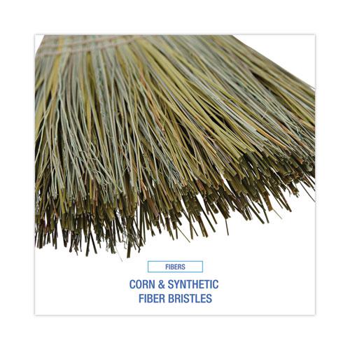 Corn/Fiber Brooms, Corn/Synthetic Fiber Bristles, 60" Overall Length, Gray/Natural, 6/Carton. Picture 4