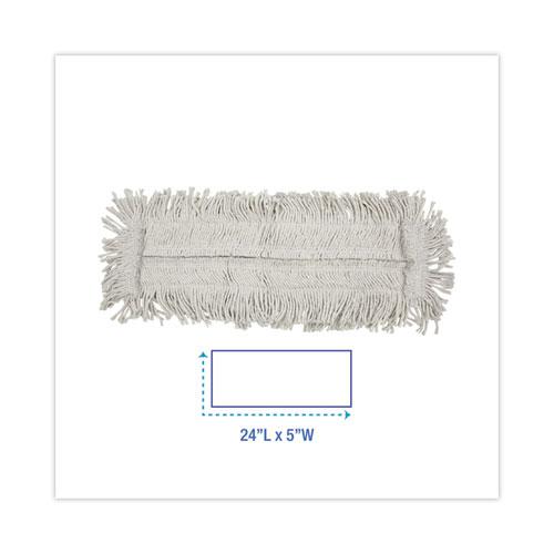 Disposable Cut End Dust Mop Head, Cotton/Synthetic, 24w x 5d, White. Picture 2