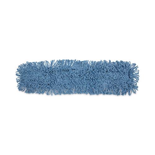 Dust Mop Head, Cotton/Synthetic Blend, 36 x 5, Looped-End, Blue. Picture 1
