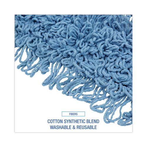 Dust Mop Head, Cotton/Synthetic Blend, 36 x 5, Looped-End, Blue. Picture 4