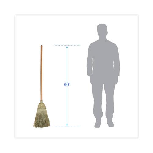 100% Corn Brooms, 60" Overall Length, Natural, 6/Carton. Picture 2
